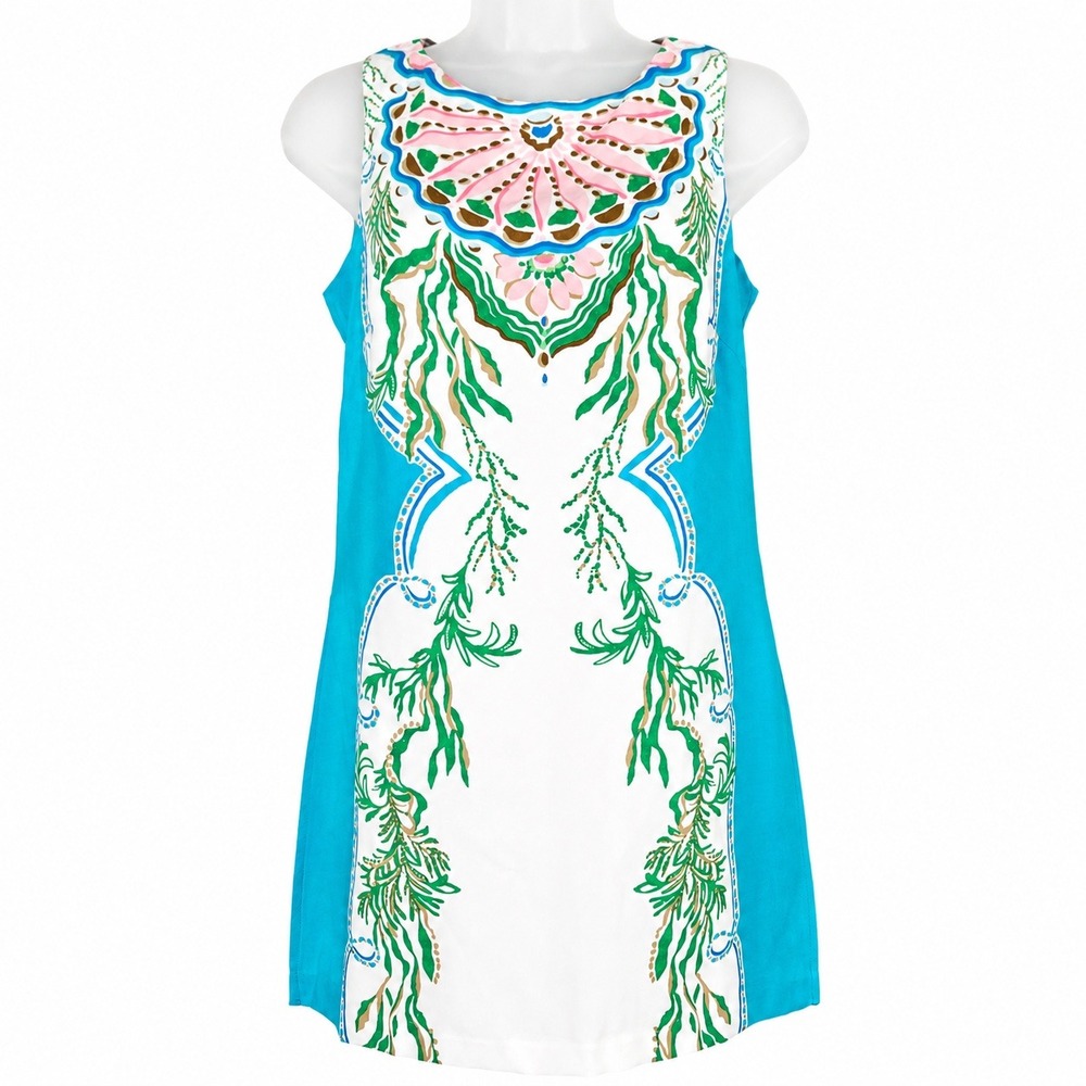 Lilly Pulitzer Shift Dress Women 0 Floral Sleeveless Coastal Vacation Resortwear